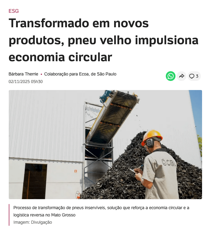 Transformado em novos produtos, pneu velho impulsiona economia circular